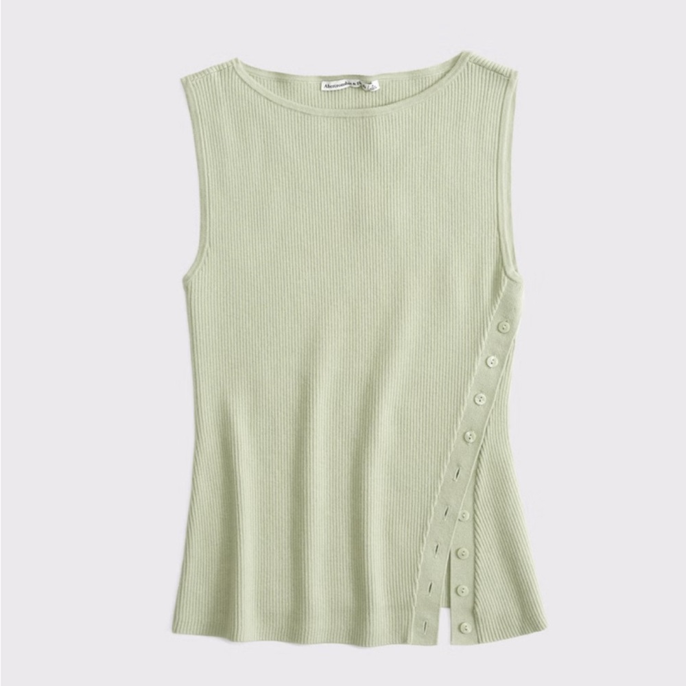Abercrombie & Fitch Ribbed Tank Top - Soft Green